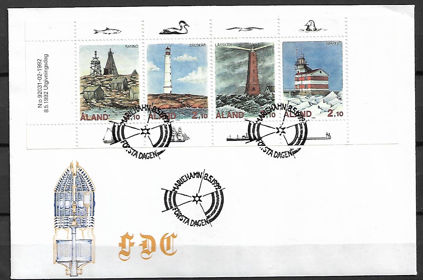 FDC LATARNIE MORSKIE ALAND MI.57-60