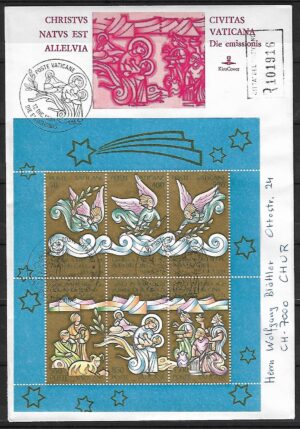 FDC BOŻE NARODZENIE WATYKAN MI.BL.10 NR 3