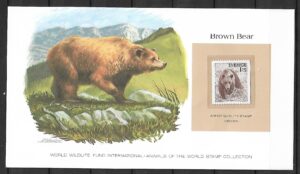 NIEDŹWIEDŹ BRUNATNY SZWECJA KOLEKCJA ZWIERZĄT ŚWIATA NA KARCIE