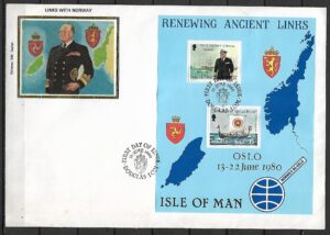 FDC MARYNISTYKA WYSPA MAN MI.BL.4