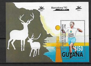 OLIMPIADA LETNIA BIEGI  GUYANA MI.BL.193**Z NADRUKIEM