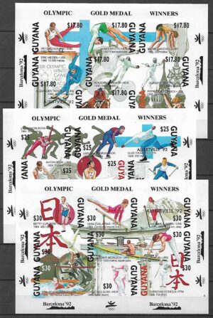 OLIMPIADA SPORTOWA GUYANA MI.ARK.3832-3834** CIĘTE