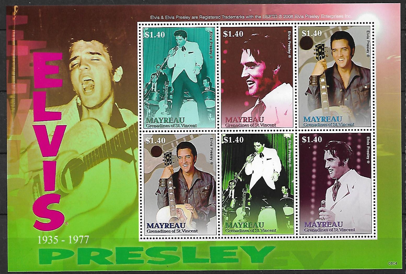 ELVIS PRESLEY GRENADINES MI.ARK.28-33**