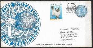 FDC PTAK KIWI I KOT NOWA ZELANDIA MI.1295