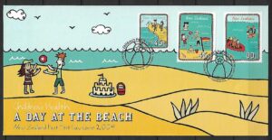 FDC DZIECI NA PLAŻY NOWA ZELANDIA MI.2205-2207