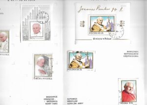 PIELGRZYMKA W POLSCE JANA PAWŁA II NA ZNACZKACH POCZTOWYCH