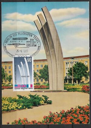 ROCZNICA OBALENIA BLOKADY BERLINA BERLIN MI.486 NA KARCIE MAXIMUM