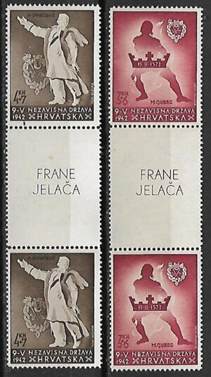 POSTAĆ HISTORYCZNA CHORWACJA MI.91-92** ZACZEK PRZYWIESZKA ZNACZEK