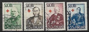 CZERWONY KRZYŻ FINLANDIA MI.204-207 KASOWANY
