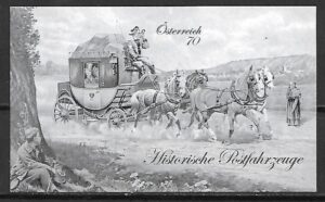 ZABYTKOWE POJAZDY POCZTOWE AUSTRIA  MI.BL.77**CZARNODRUK