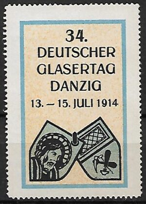 WMG ZNACZEK WYDANY Z OKAZJI DNIA SZKLARZY W GDAŃSKU W 1914 R