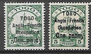 KOLONIE NIEMIECKIE TOGO OKUPACJA ANGIELSKO-FRANCUSKA MI.15I+II**