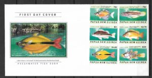 FDC RYBY SŁODKOWODNE  PAPUA NOWA GWINEA MI.1039-1011