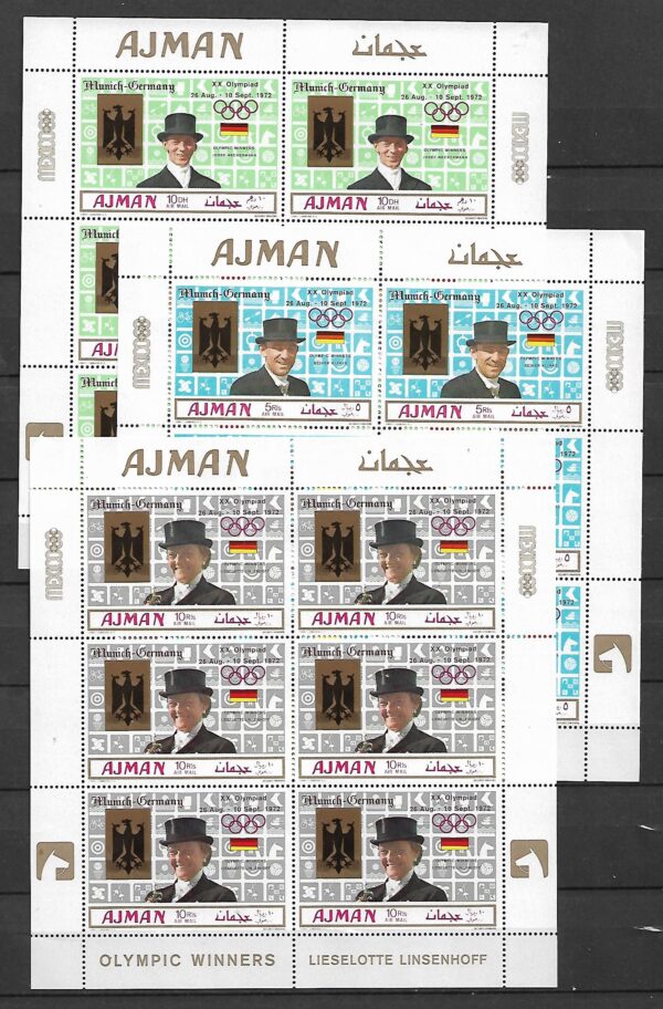 OLIMPIADA LETNIA AJMAN MI.ARK.463-465A**