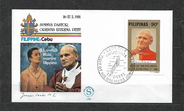 WIZYTA JANA PAWŁA II FILIPINY-CEBU KOPERTA