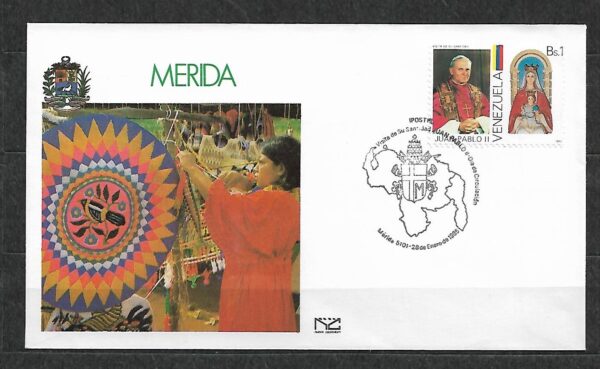WIZYTA JANA PAWŁA II WENEZUELA-MERIDA KOPERTA