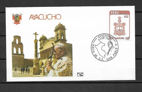 WIZYTA JANA PAWŁA II PERU-AYACUCHO KOPERTA