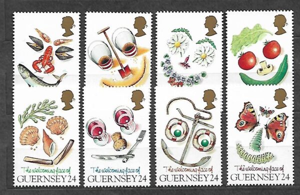 POZDROWIENIA GUERNSEY MI.662-669**