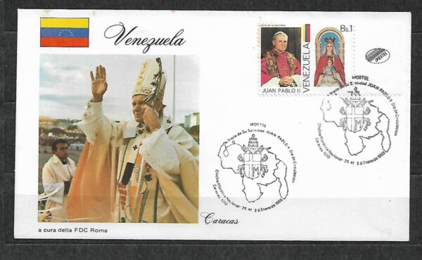 WIZYTA JANA PAWŁA II WENEZUELA-CARACAS KOPERTA