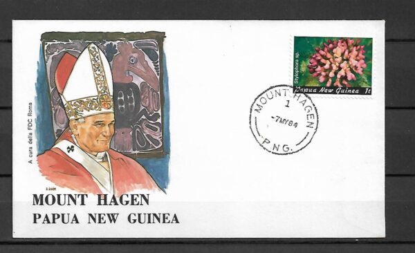 WIZYTA JANA PAWŁA II PAPUA NOWA GWINEA-MOUNT HAGEN KOPERTA