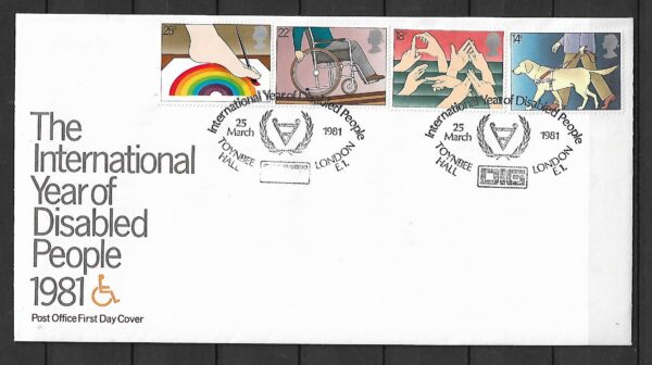 FDC INWALIDZI ANGLIA MI.871-874 NR2