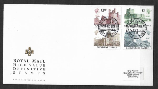 FDC ZAMKI ANGLIA MI.1174-1177 NR 1