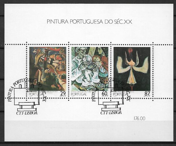 SZTUKA PORTUGALIA MI.BL.63 KASOWANY