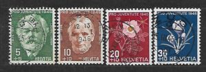 KWIATY SZWAJCARIA MI.465-468 KASOWANY