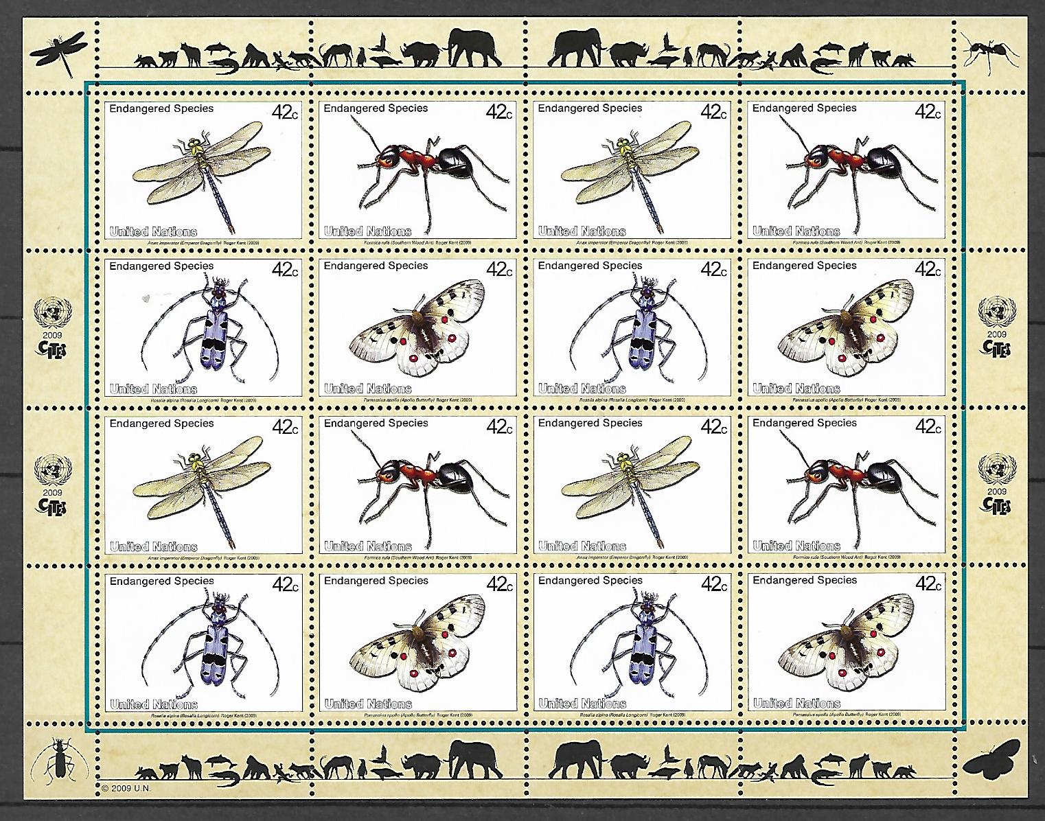 GATUNKI ZAGROŻONE WYGINIĘCIEM ONZ NOWY YORK MI.ARK.1137-1140**