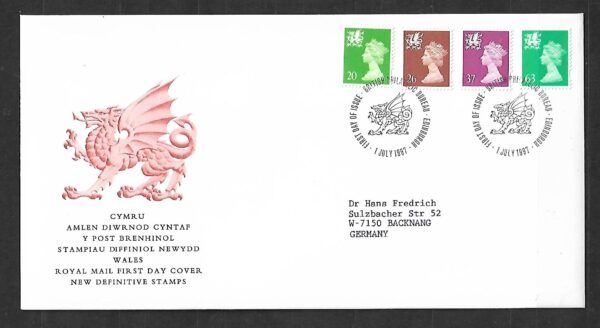 FDC KRÓLOWA ELŻBIETA II WALIA MI.73-76