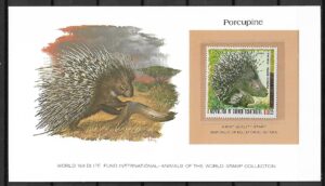 JEŻOZWIERZ GWINEA RÓWNIKOWA KOLEKCJA ZWIERZĄT ŚWIATA NA KARCIE