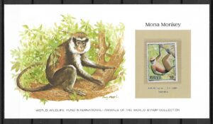 MONA MAŁPA RWANDA KOLEKCJA ZWIERZĄT ŚWIATA NA KARCIE