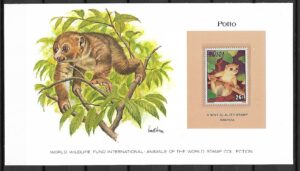 POTTO MAŁPA RWANDA KOLEKCJA ZWIERZĄT ŚWIATA NA KARCIE