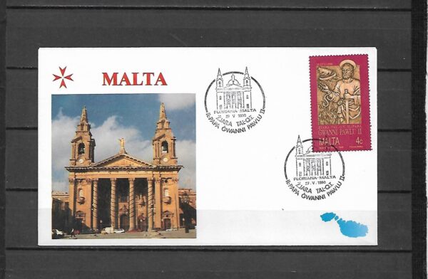 WIZYTA JANA PAWŁA II MALTA KOPERTA