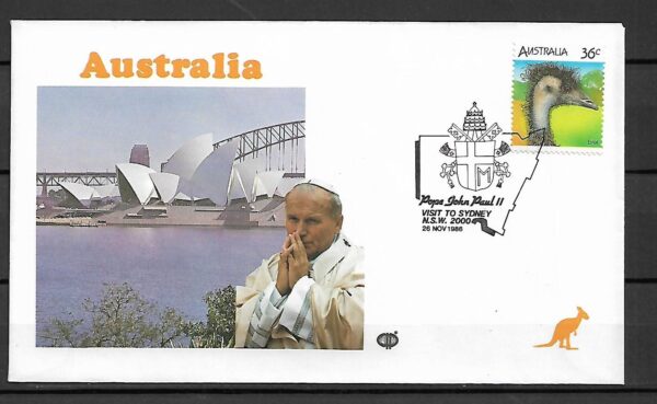 WIZYT JANA PAWŁA II AUSTRALIA-SYDNEY KOPERTA