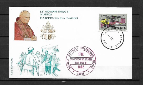 WIZYTA JANA PAWŁA II NIGERIA-LAGOS KOPERTA