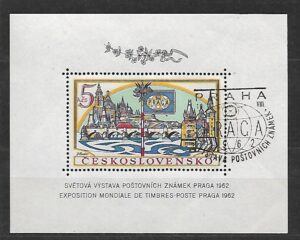 WYSTAWA FILATELISTYCZNA CZECHOSŁOWACJA MI.BL.18A KASOWANY