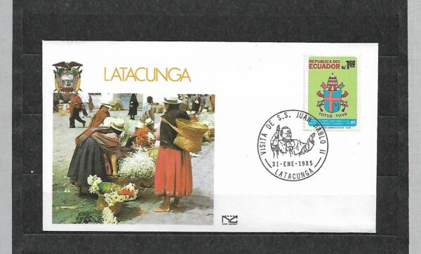 WIZYTA JANA PAWŁA II EKWADOR-LATACUNGA KOPERTA