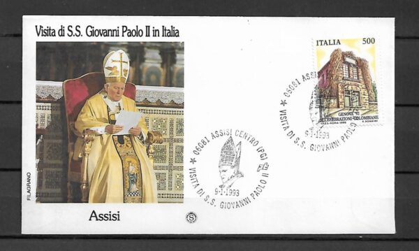 WIZYTA JANA PAWŁA II WŁOCHY-ASSISI KOPERTA