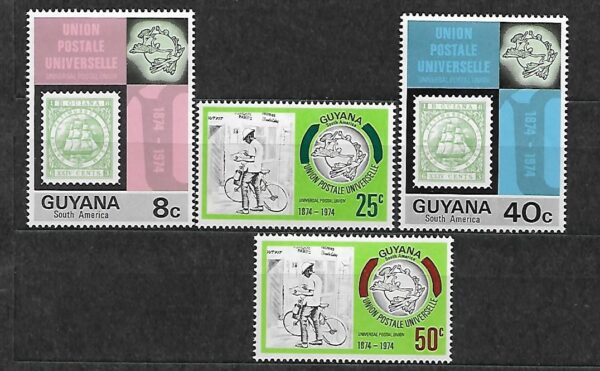 LISTONOSZ Z ROWEREM GUJANA MI.460-463**