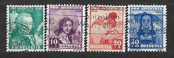STROJE LUDOWE SZWAJCARIA MI.331-334 KASOWANA