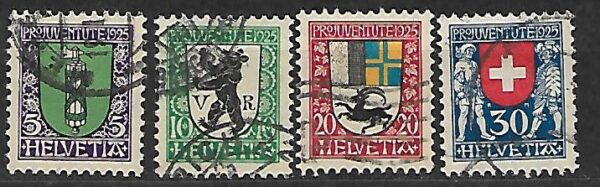 SZAWAJCARIA MI.214-217 KASOWANA