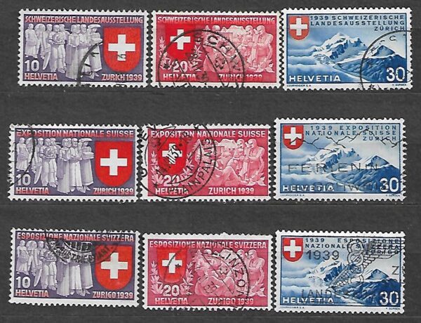 SZAWAJCARIA MI.335-343 KASOWANA