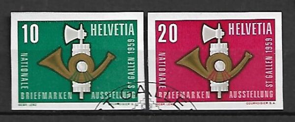 DZIEŃ POCZTY SZWAJCARIA MI.672-673  KASOWANA