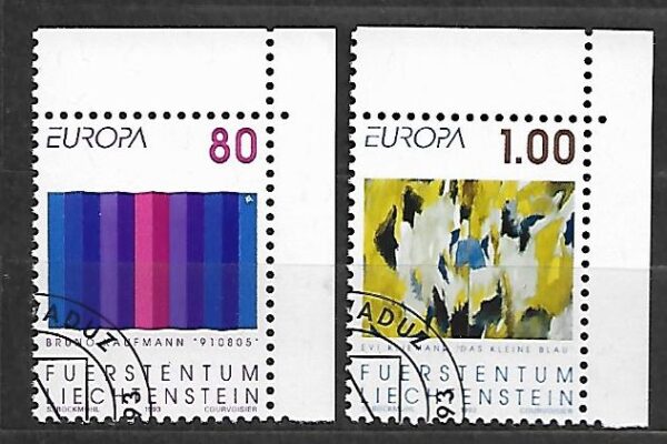 EUROPA LIECHTENSTEIN MI.1054-1055 KASOWANY