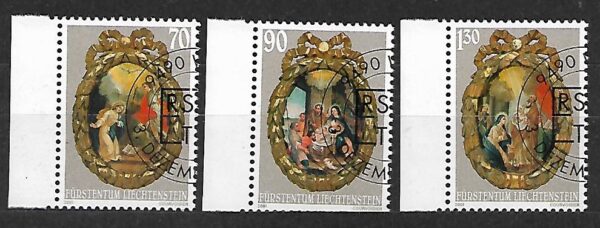 BOŻE NARODZENIE LIECHTENSTEIN MI.1275-1277 KASOWANY