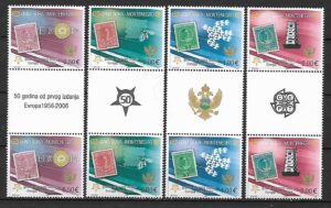 EUROPA CEPT CZARNOGÓRA  MI.108-111**Z PRZYWIESZKĄ