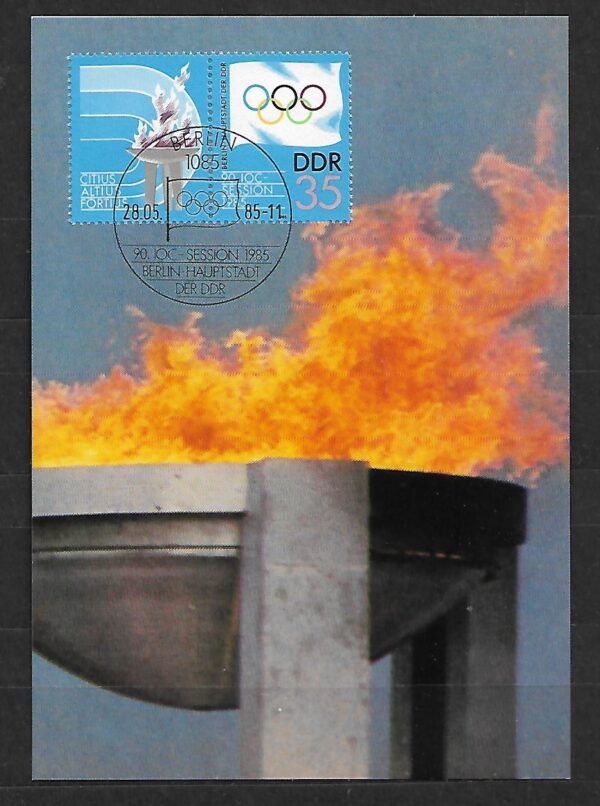 ZNICZ OLIMPIJSKI DDR MI.2949 NA KARCIE MAXIMUM