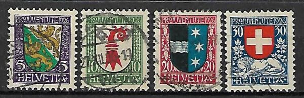 HERBY SZWAJCARIA MI.218-221 KASOWANY