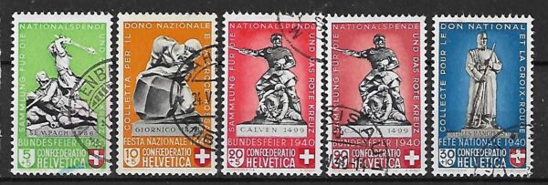 POMNIKI WOJSKOWE SZWAJCARIA MI.364-367a,b KASOWNY